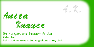 anita knauer business card